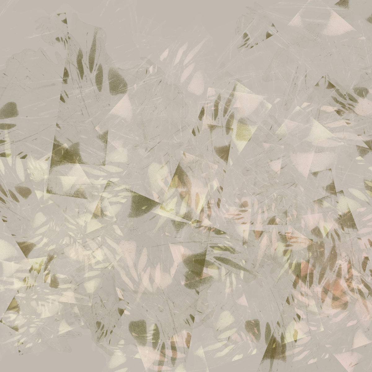 Soft Brushstroke Foliage Wall Mural in your room — zoomed