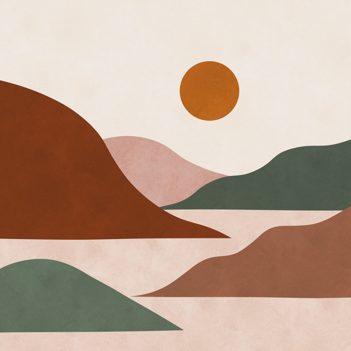 Minimalist Terracotta Horizon Wall Mural in your room