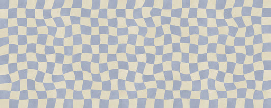 Wavy Checked Soft Blue Grid Wall Mural