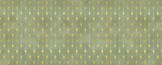 Sage and Gold Art Deco Fan Wall Mural