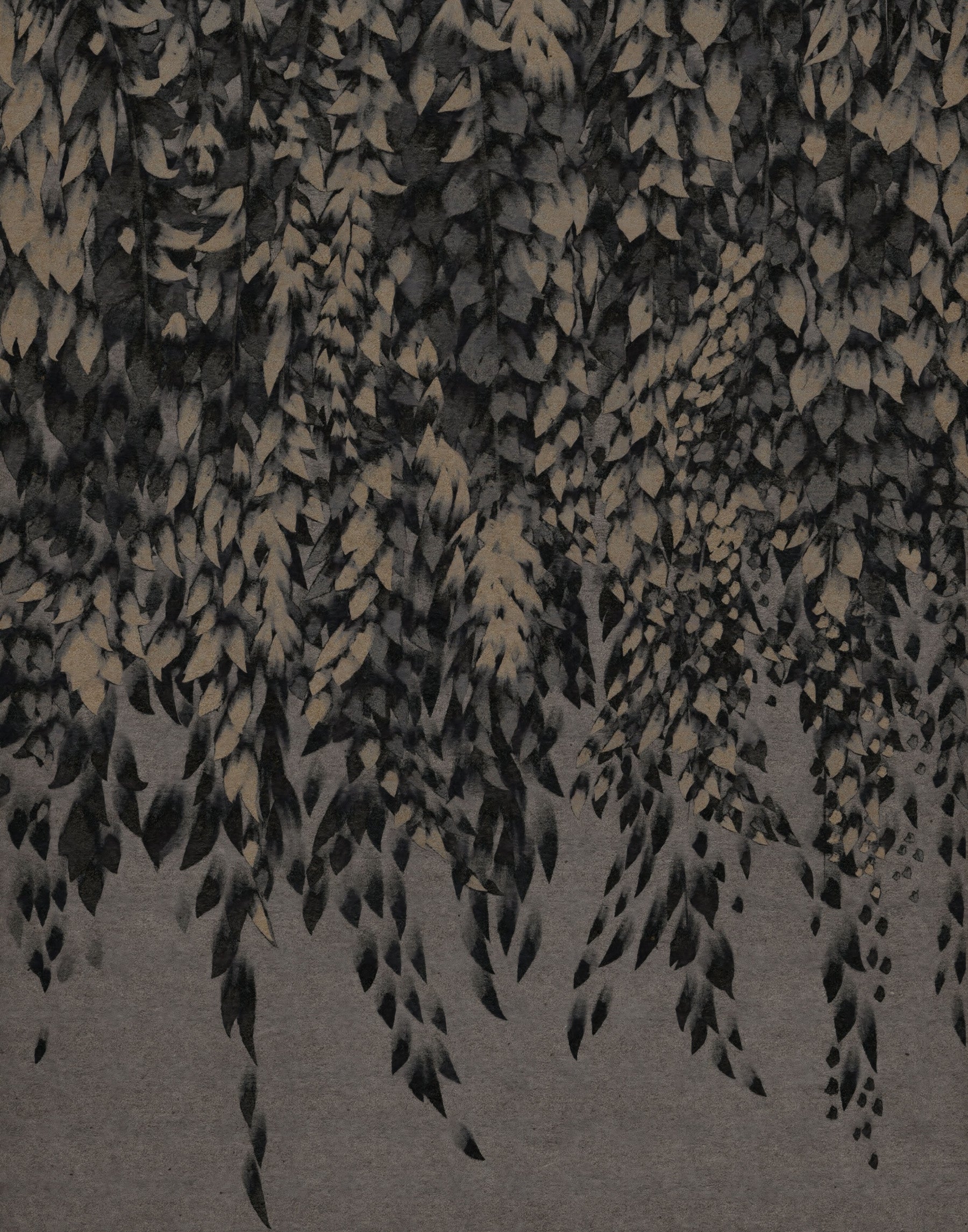 Ink-Wash Trailing Willow Study Wall Mural