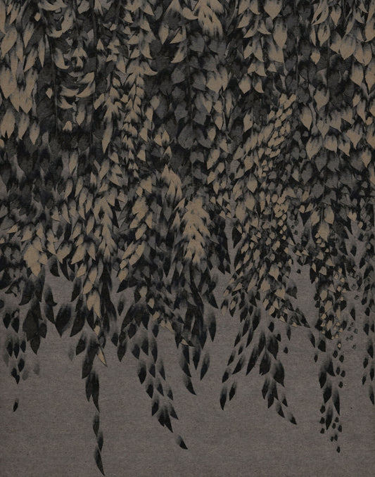 Ink-Wash Trailing Willow Study Wall Mural
