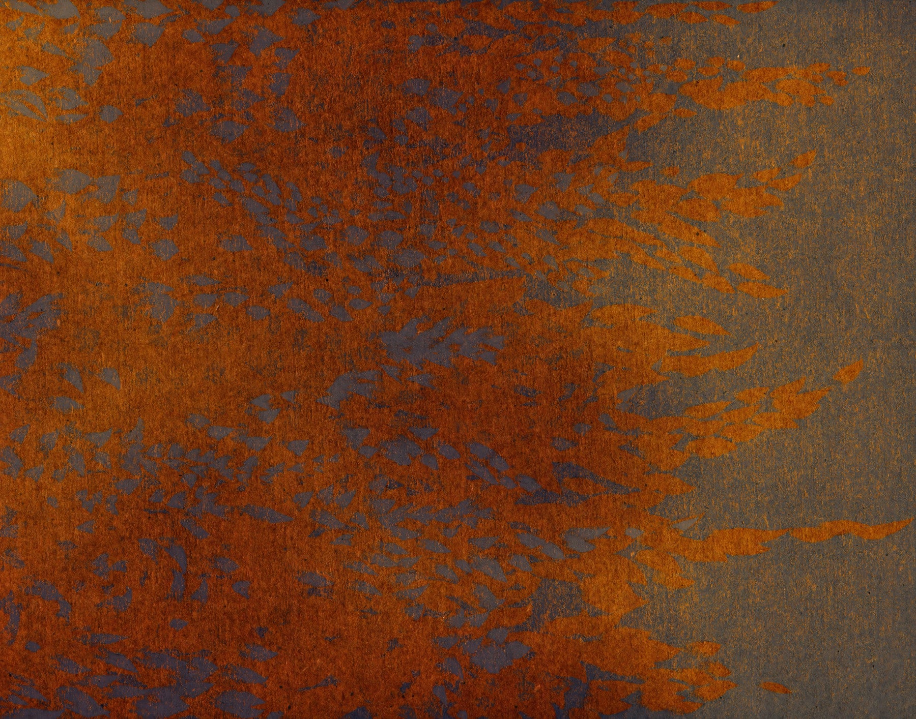 Burnished Amber Leaf Pattern Wall Mural