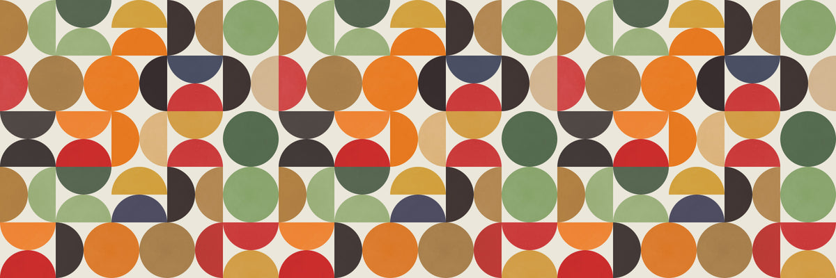 Bohemian Abstract Geo Circles Wall Mural in your room — zoomed