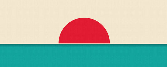 Minimalist Red Sun Seascape Wall Mural
