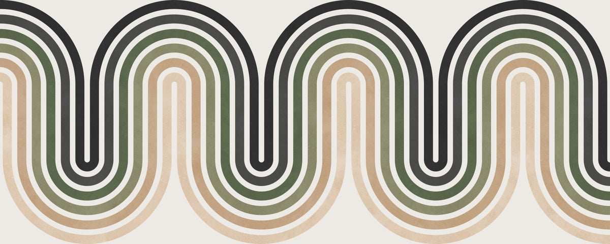 Abstract Earthy Wave Arches Wall Mural in your room