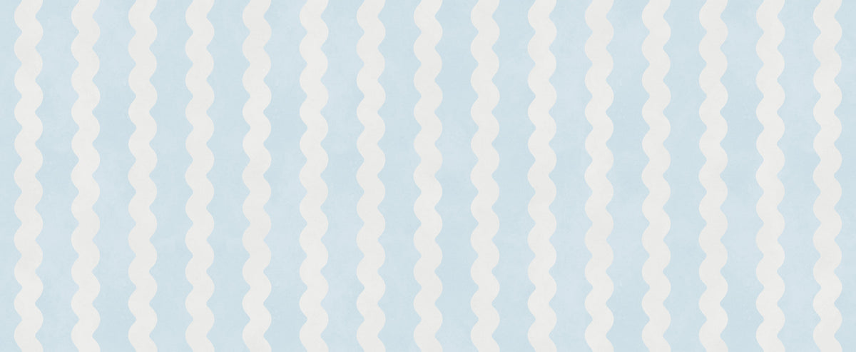 Soft Serenity Wavy Stripes Wall Mural in your room — zoomed