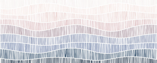 Gradient Waves of Line Art Wall Mural