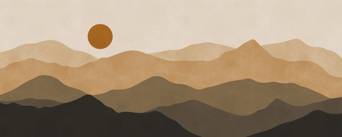 Abstract Mountain Sunset Vista Wall Mural in your room