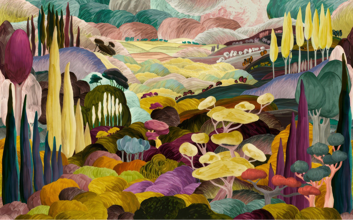 Vibrant Tonal Landscape Wall Mural in your room — zoomed