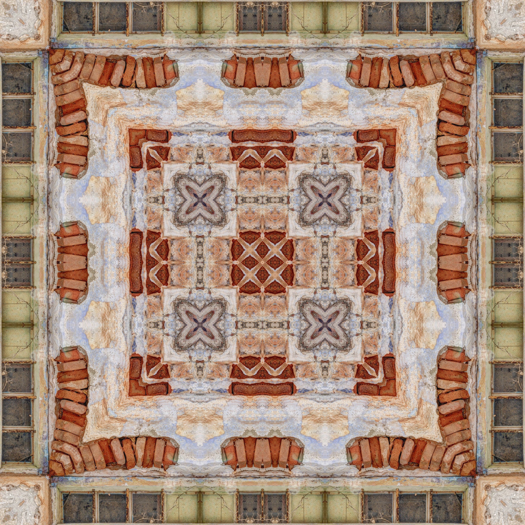 Rustic Brickwork Mosaic Wallpaper⁠