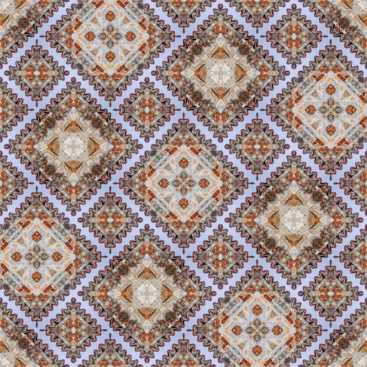 Rustic Diamond Lattice Mosaic Wallpaper⁠ in your room