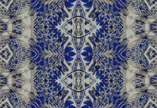 Blue & Gray Contemporary Baroque - BELLAGIO Wallpaper