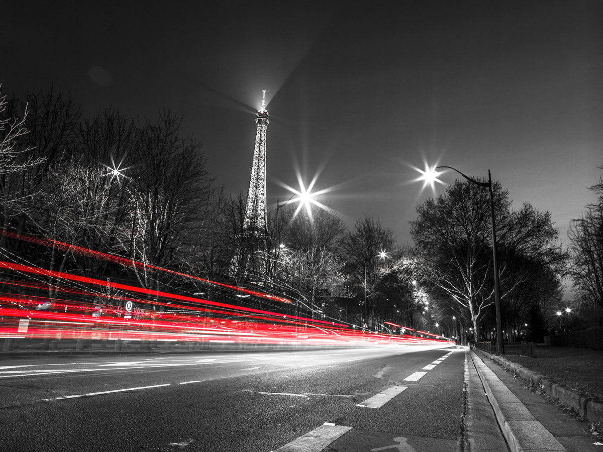 Night in Paris Cityscape Wall Mural in your room
