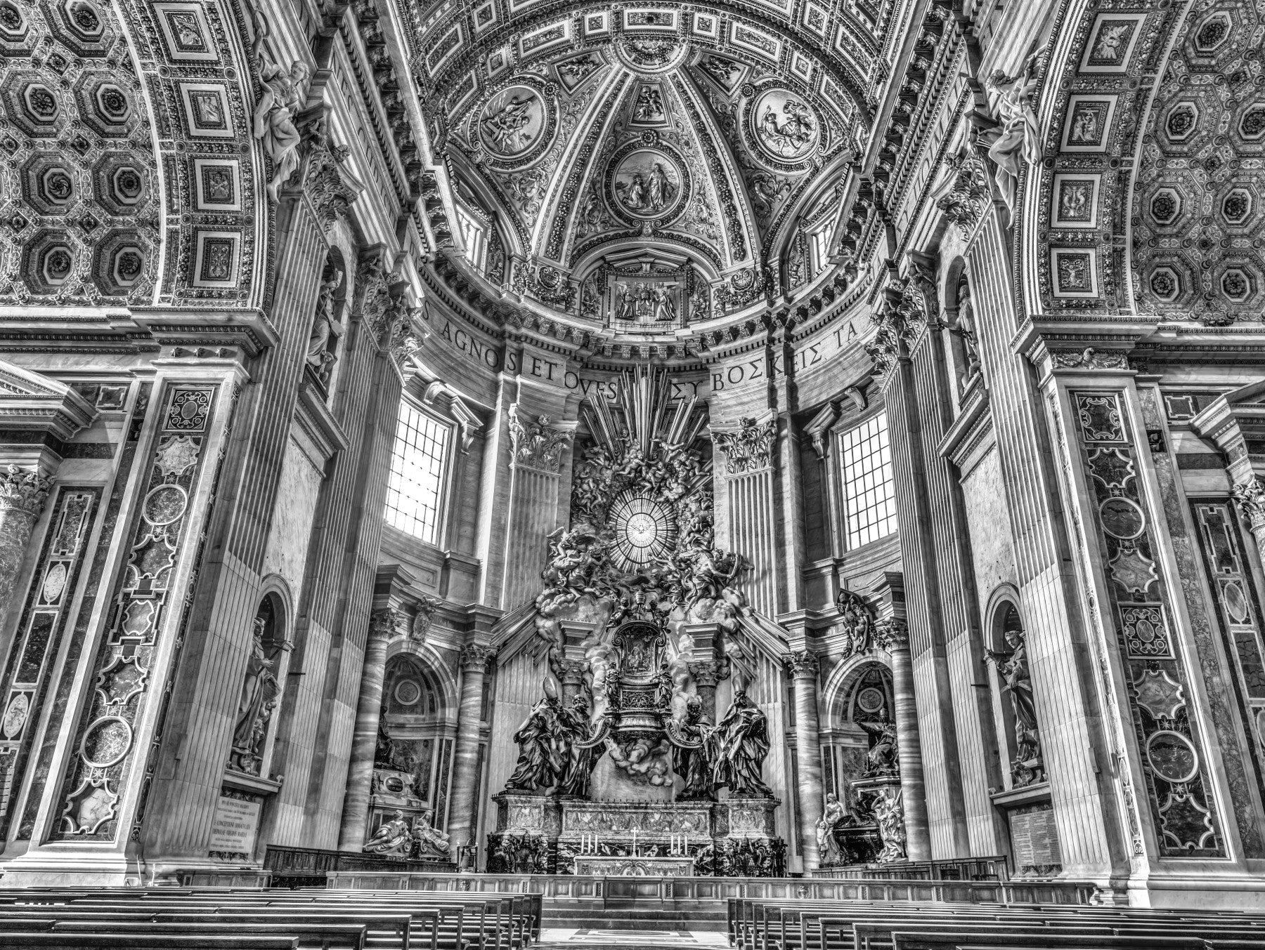 Cathedral Dome and Altar Perspective Wall Mural