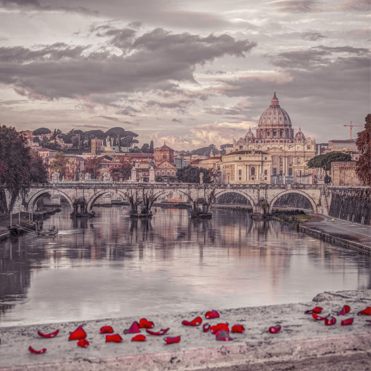 Twilight St. Peter's Basilica View Wall Mural in your room — zoomed