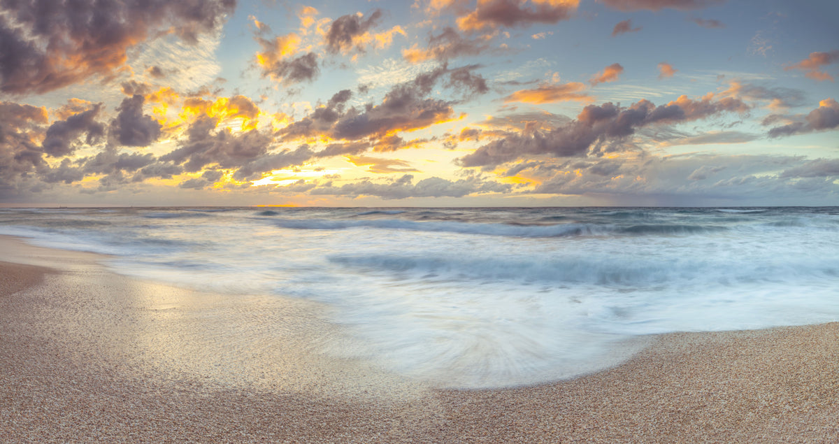 Sunset Shoreline Reflection Wall Mural in your room — zoomed