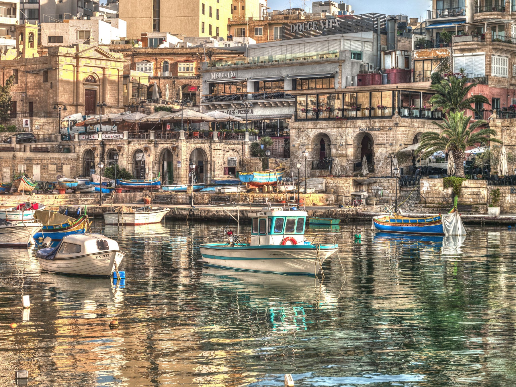 Coastal Italian Fishing Village Wall Mural