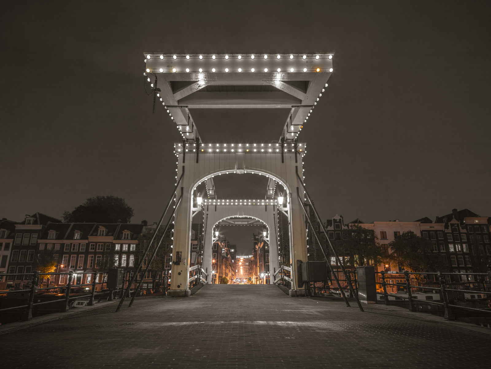 Illuminated Canal Crossing Wall Mural in your room