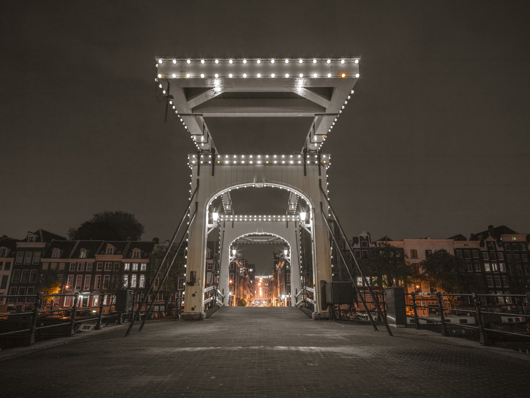 Illuminated Canal Crossing Wall Mural