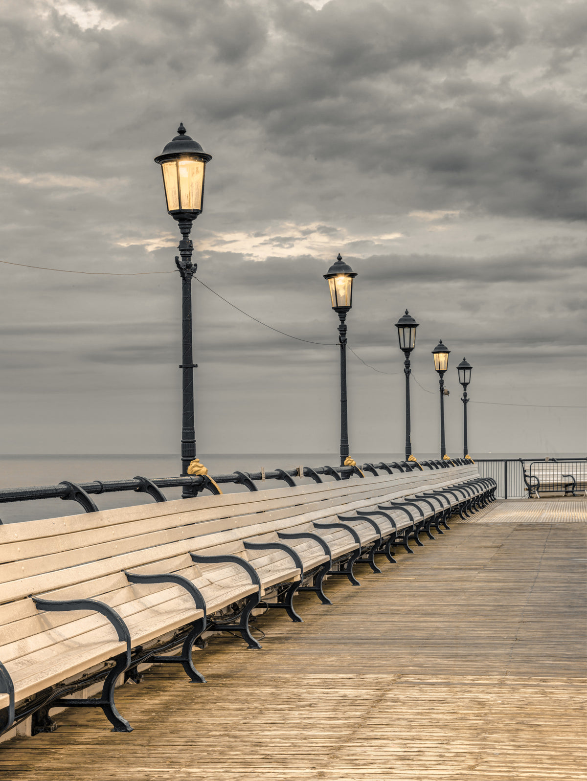 Evening Boardwalk Perspective Wall Mural in your room