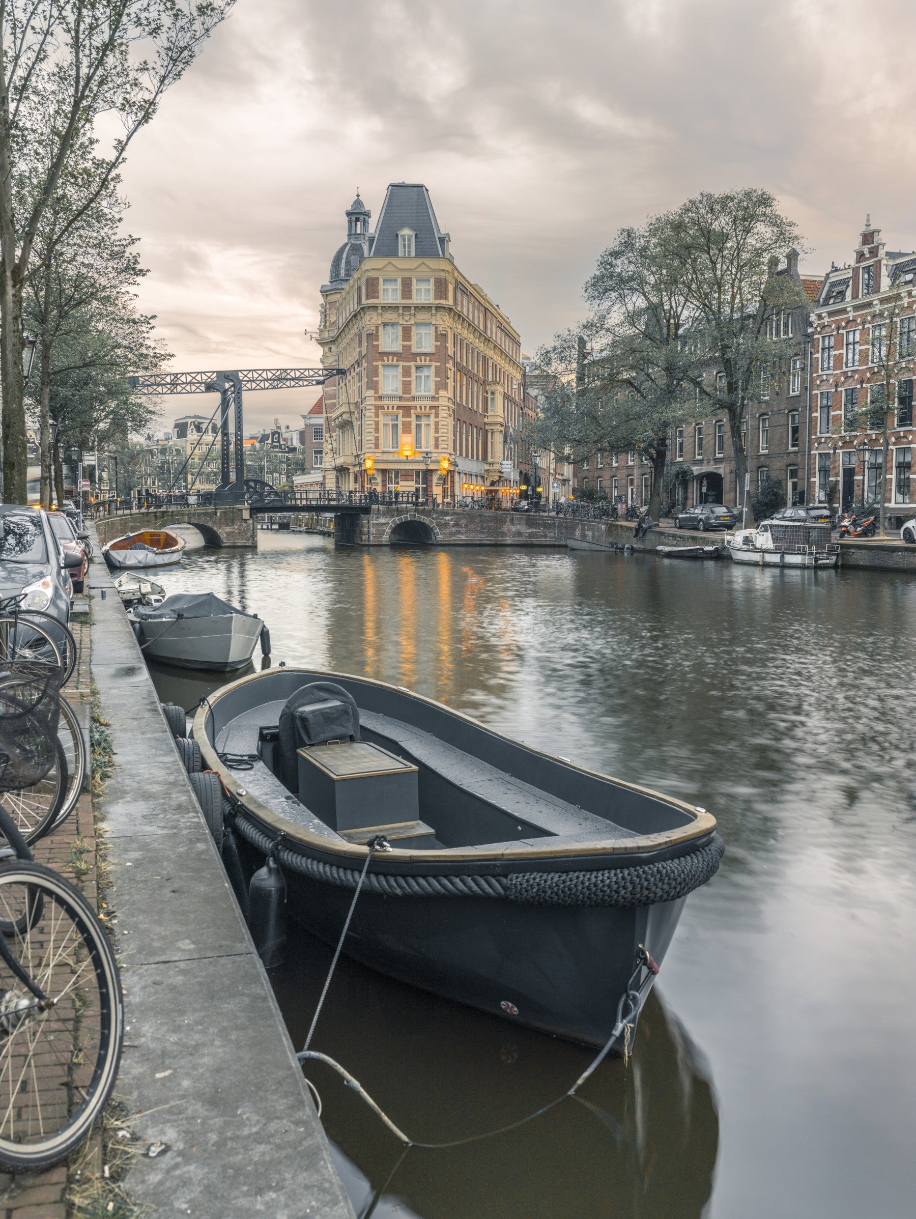 Evening Dutch Canal Passage Wall Mural
