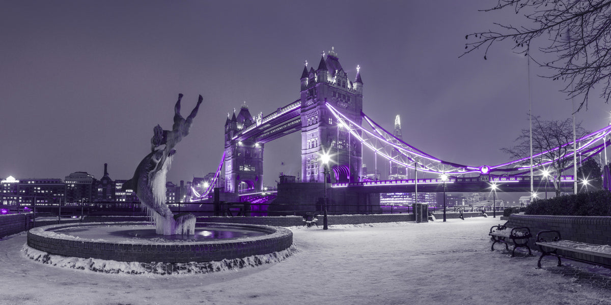 Frozen Cityscape Twilight Wall Mural in your room — zoomed