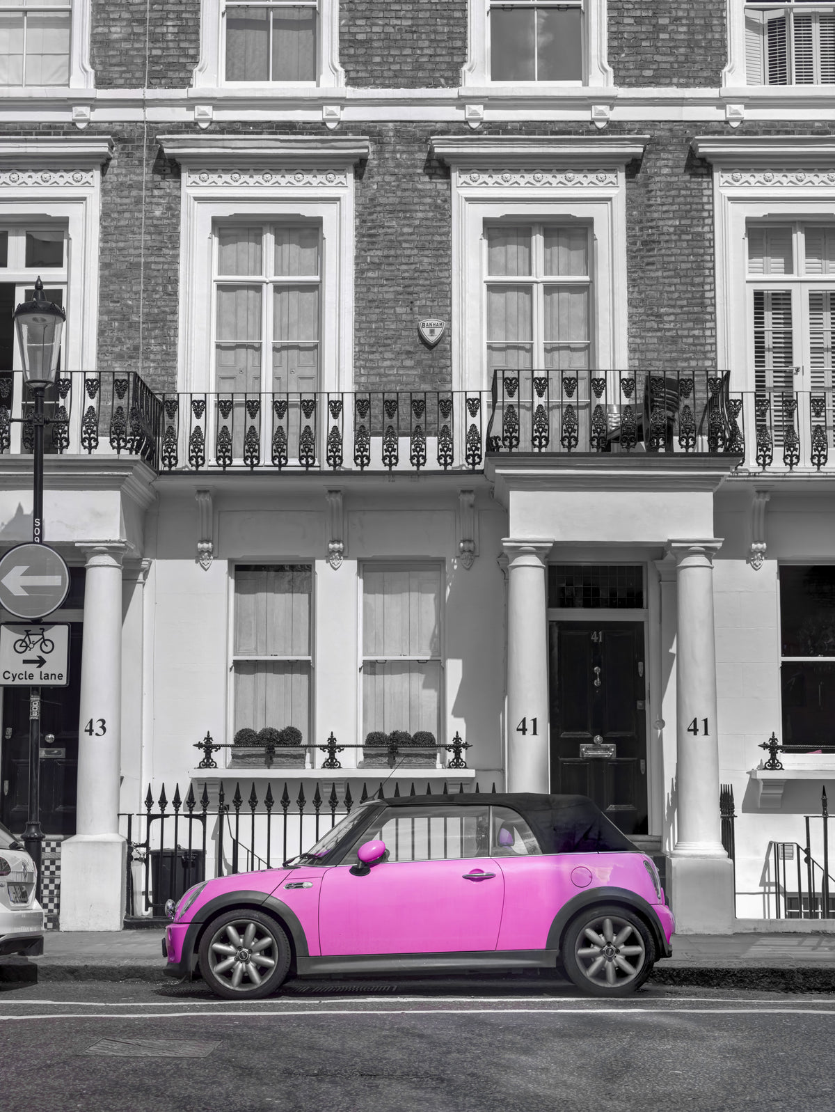 Urban Pink Pop Monochrome Wall Mural in your room