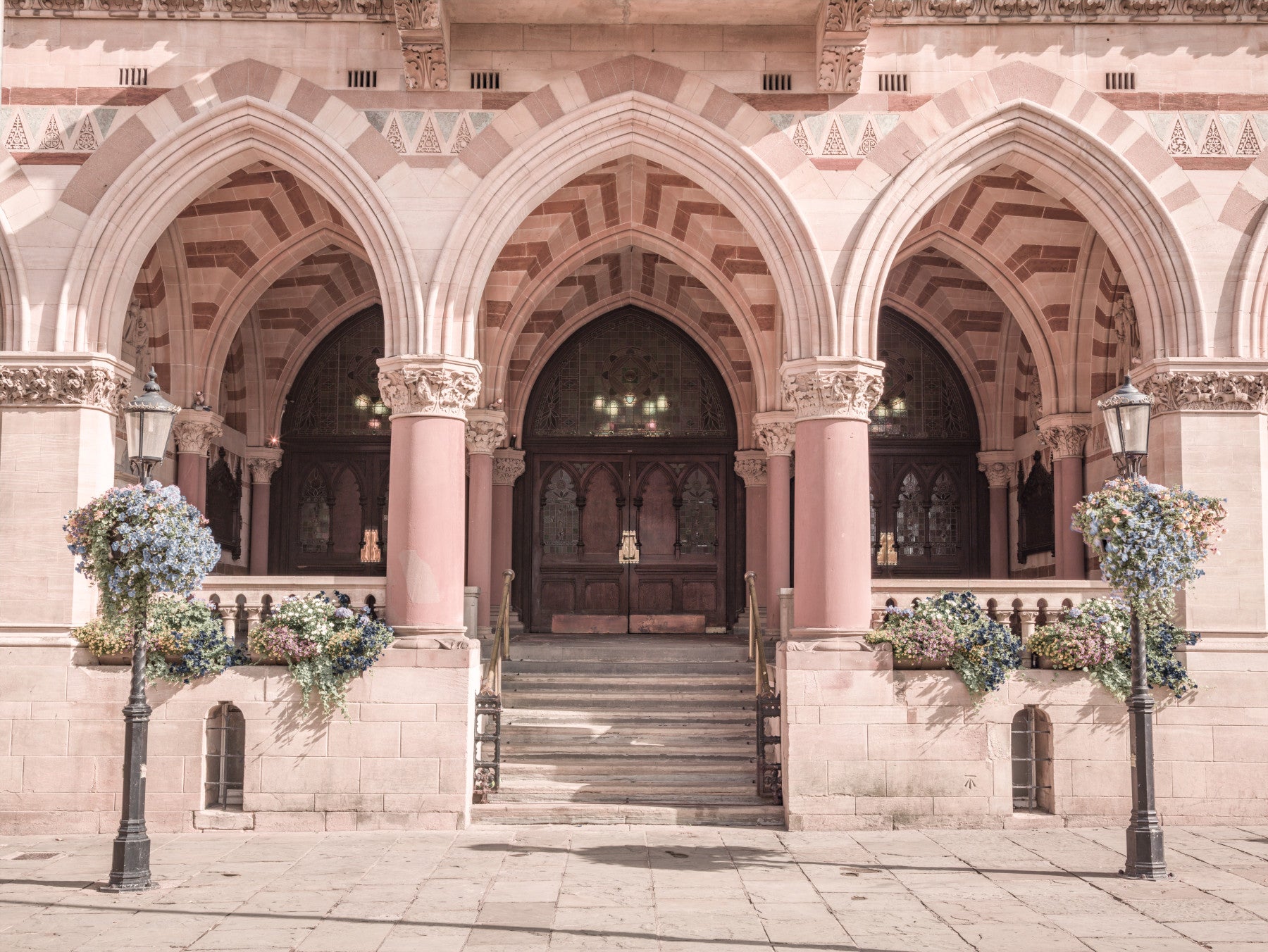 Ornate Historical Stone Facade Wall Mural