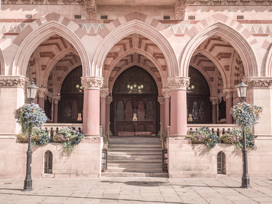Ornate Historical Stone Facade Wall Mural