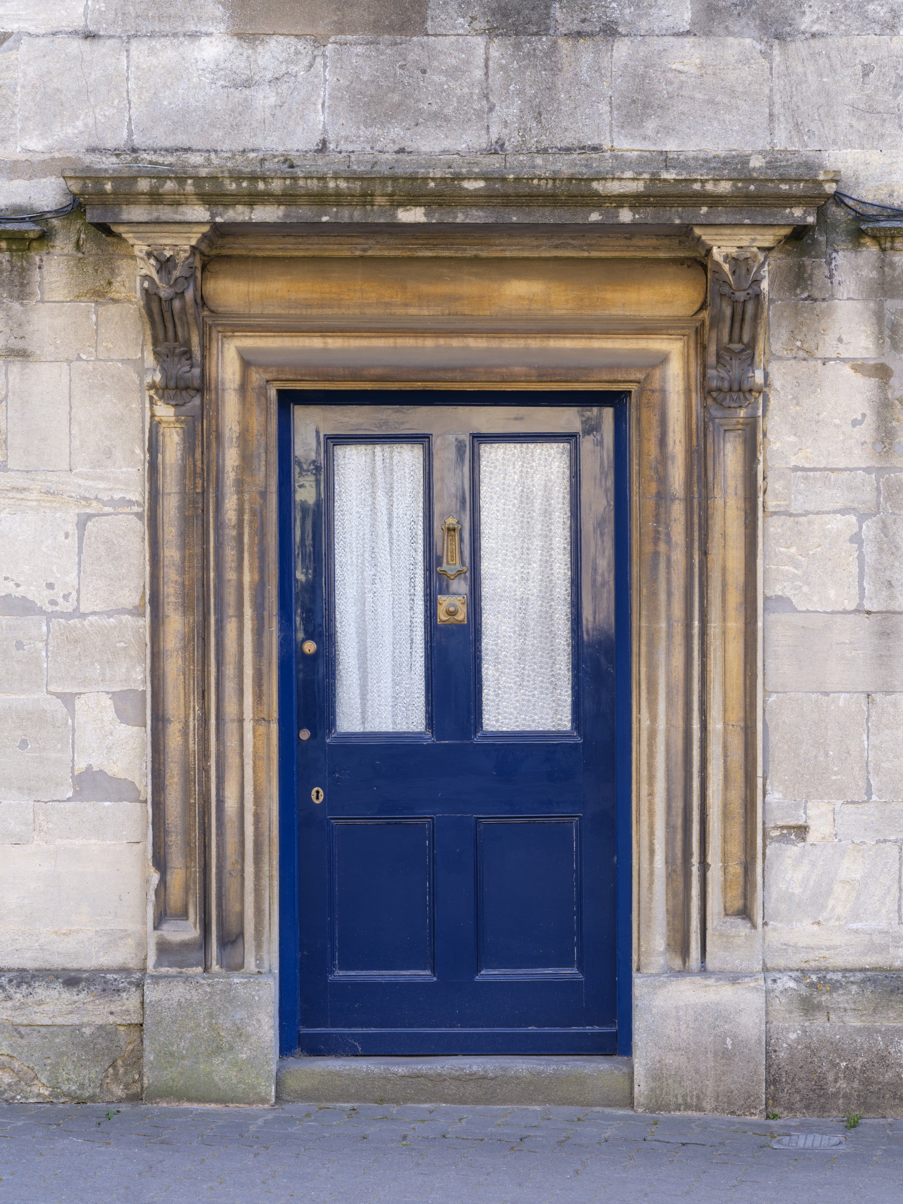 Stone Archway and Deep Blue Entry Wall Mural in your room — zoomed