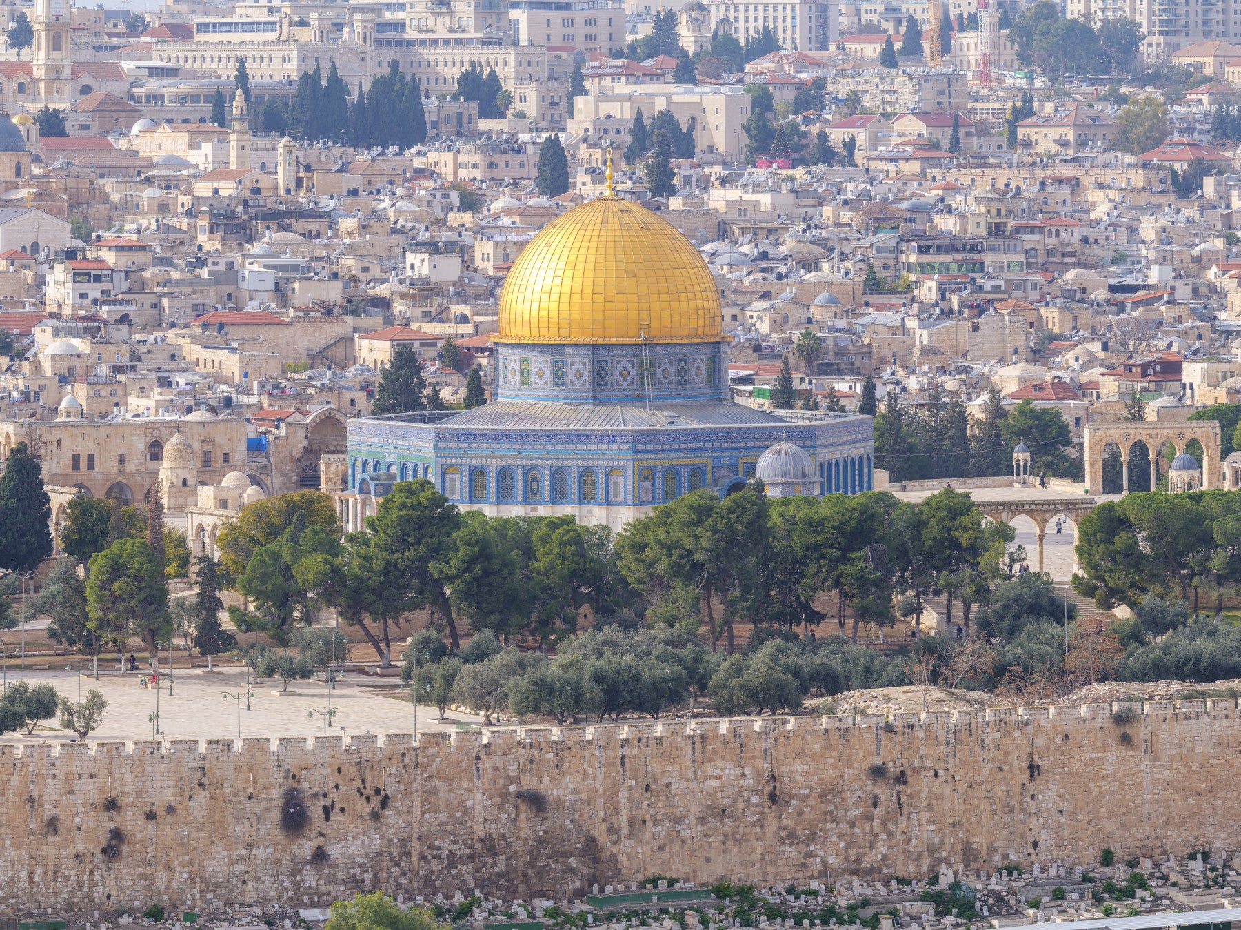 Jerusalem Golden Dome Architectural Vista Wall Mural in your room — zoomed