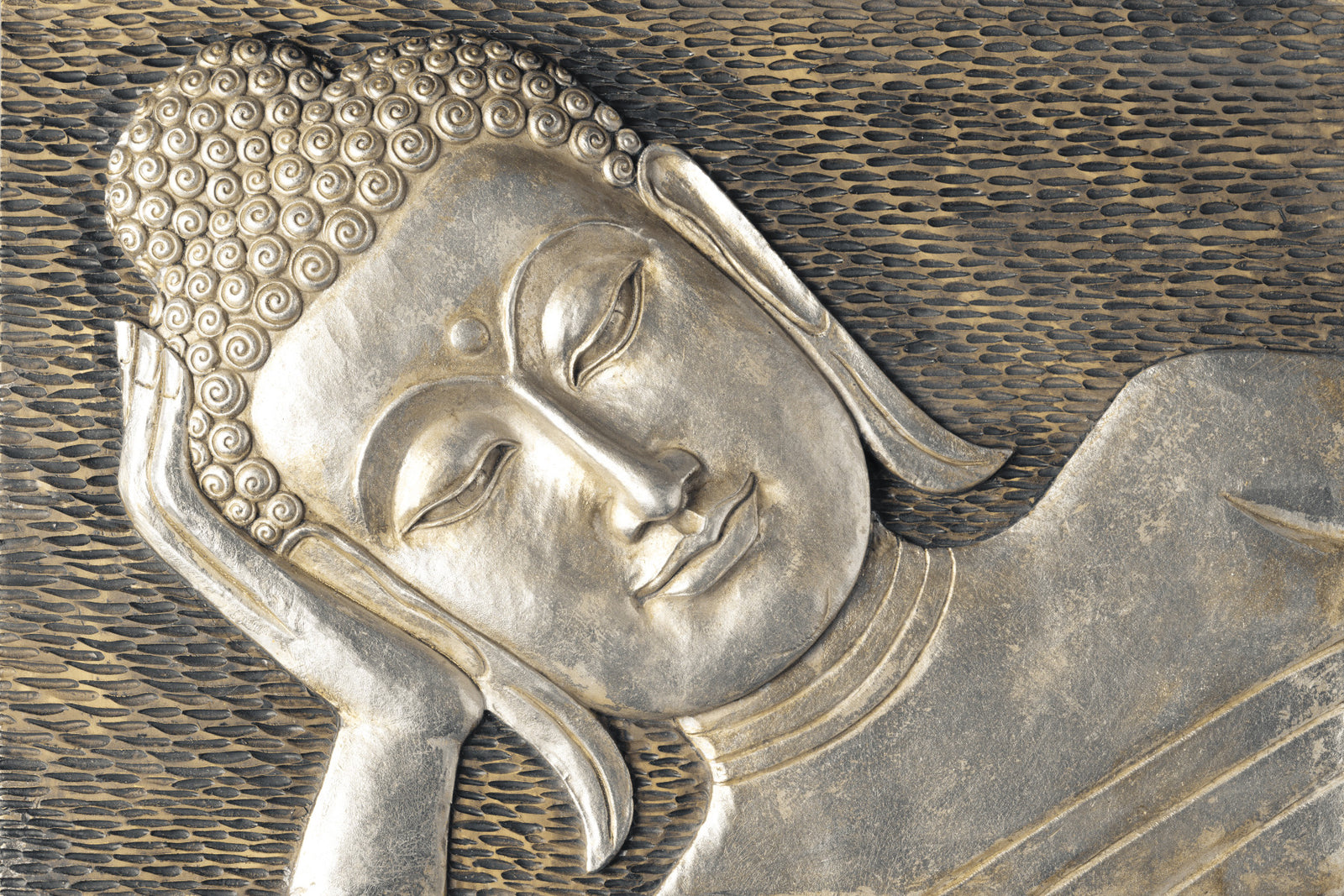 Meditative Metallic Sculpture Surface Wall Mural