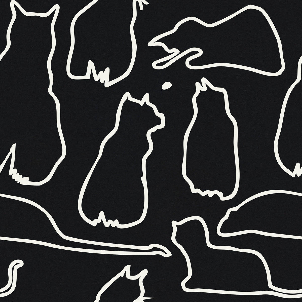 Munki and the Spot - Black Paper & Cream Wallpaper⁠ in your room