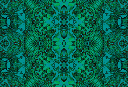 Abstract Ornamental Emerald Green Lattice - AMBER Wallpaper⁠