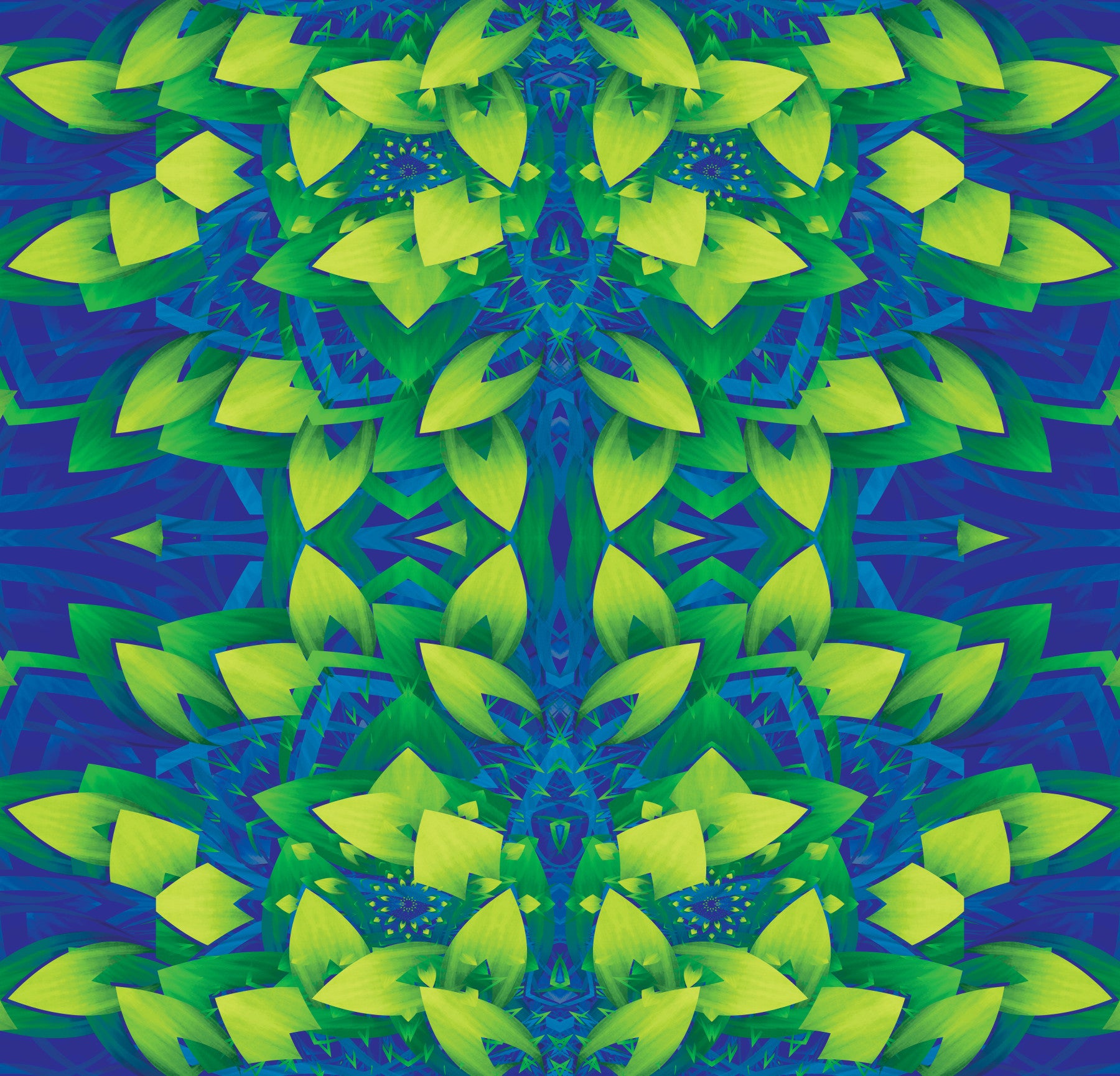 Electric Lime Geometric Bloom Wallpaper - IKEBANA DESIGN Wallpaper⁠