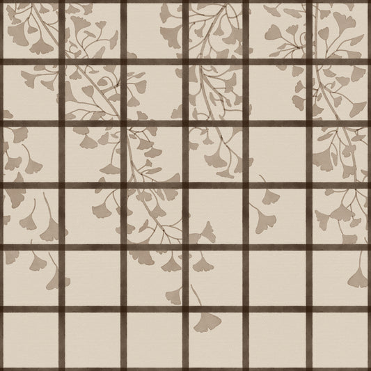Ginkgo Leaves Behind Japanese Shoji Screen Wall Mural