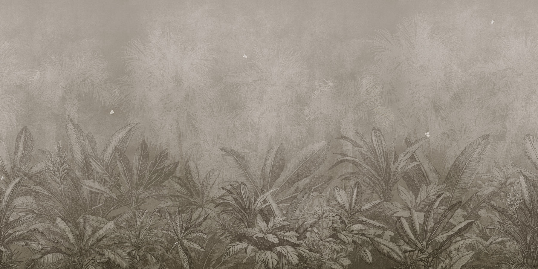 Jungle Mists - Sepia Wall Mural