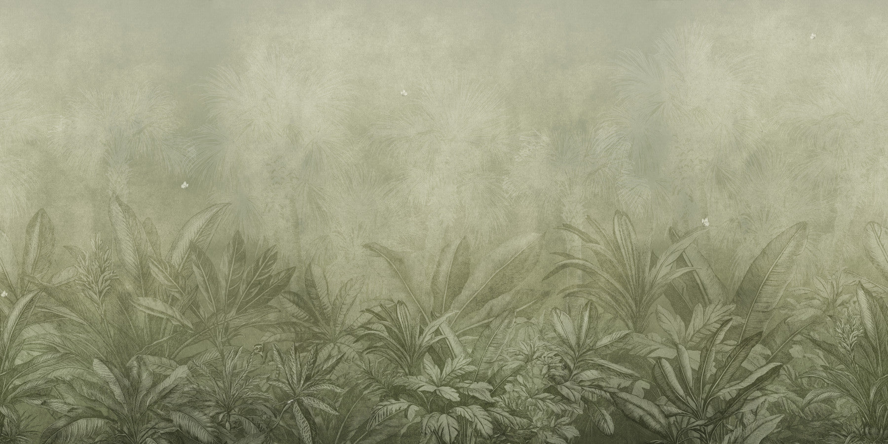 Jungle Mists - Olive Wall Mural