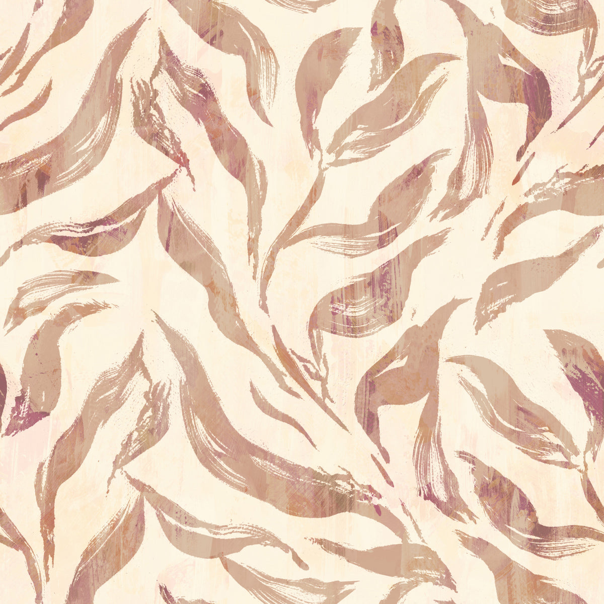 Abstract Painted Leaf Swirls Wallpaper⁠ in your room