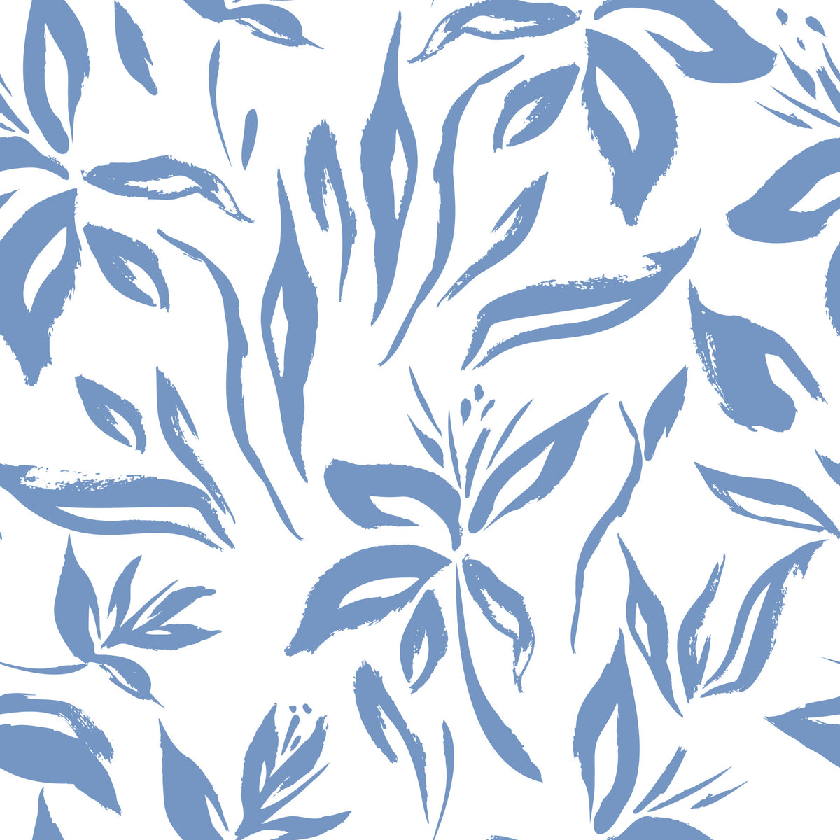 Azure Brushstroke Botanical Wallpaper⁠