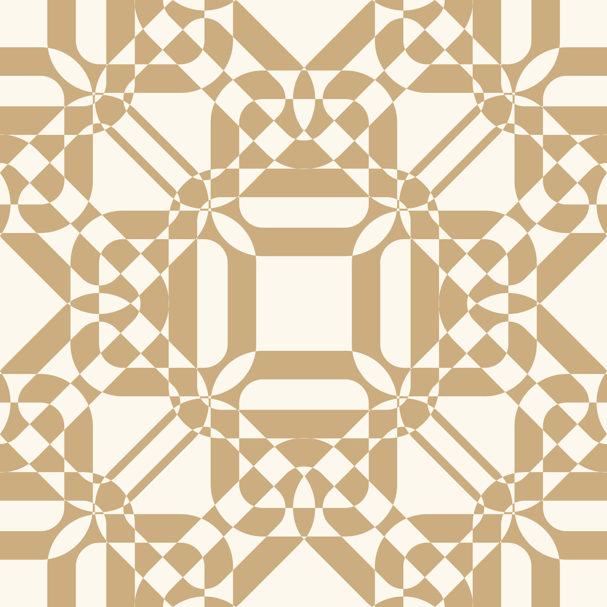 Golden Geometric Interlocking Pattern Wallpaper⁠ in your room — zoomed
