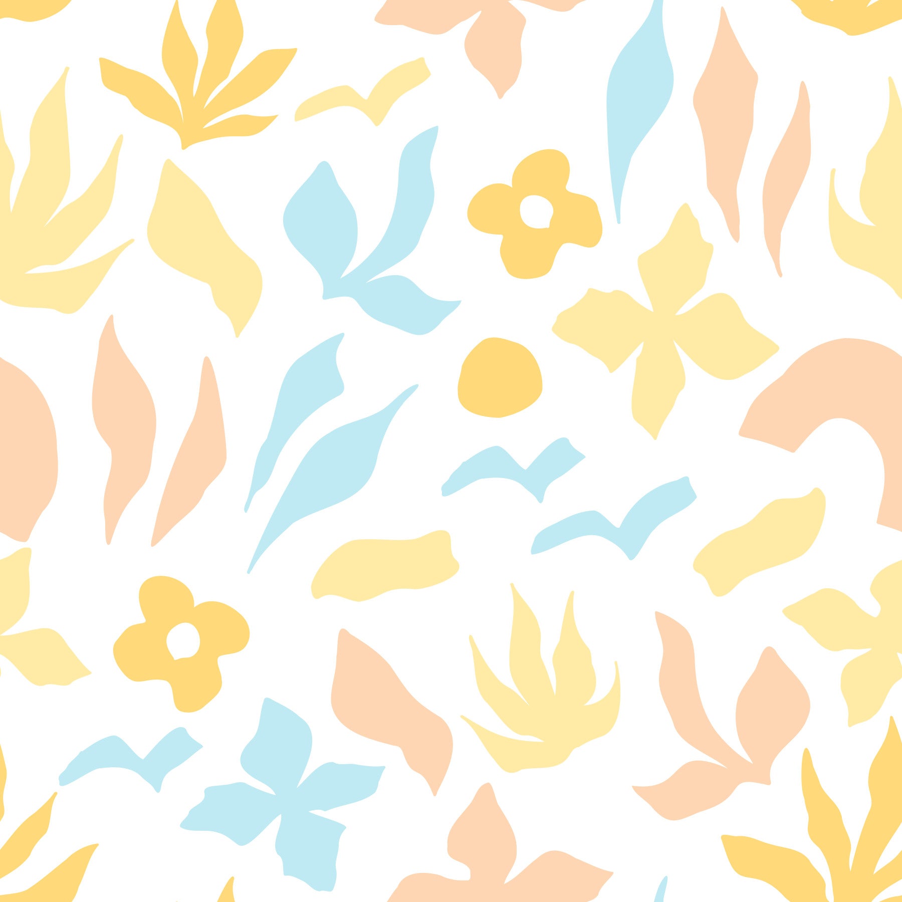 Abstract Pastel Botanical shapes brighten the wallpaper in a living room GD11600