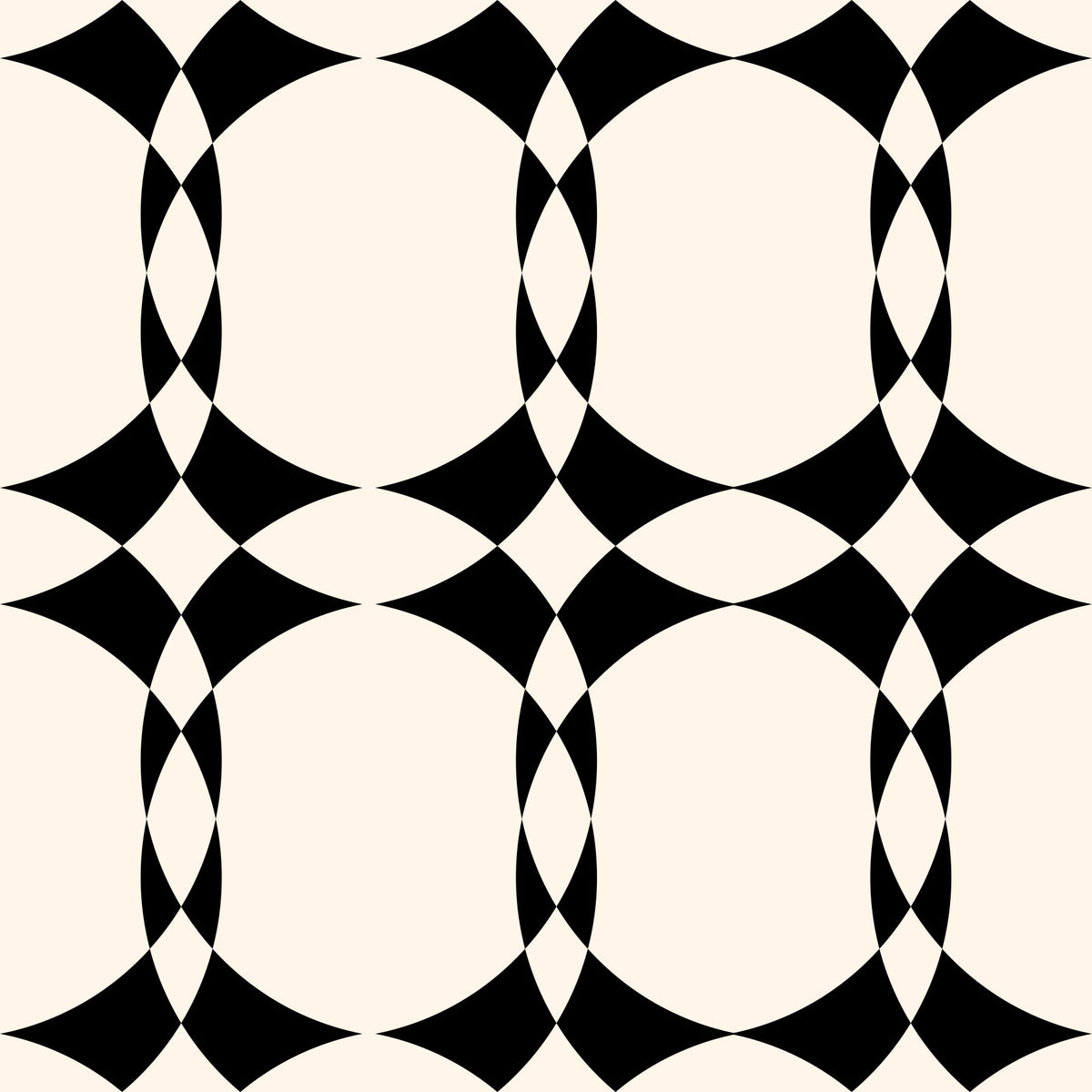 Modern Geometric Interlocking Circle Pattern Wallpaper⁠ in your room — zoomed