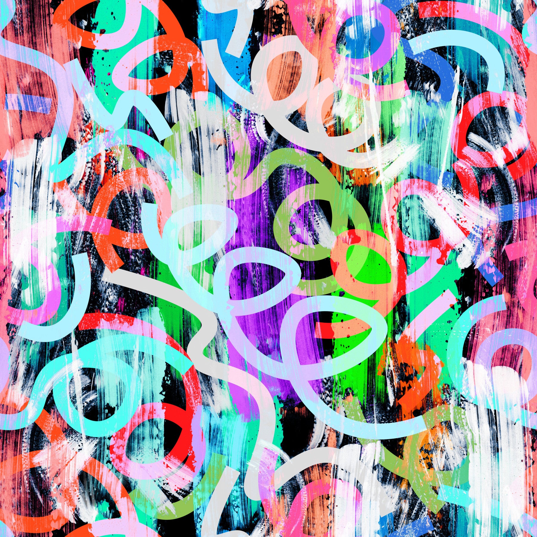 Dynamic Loops and Modern Graffiti Flair Wallpaper⁠