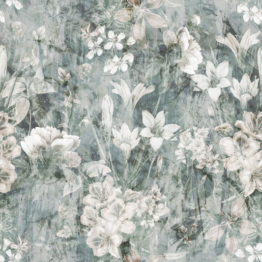Muted Sage Botanical Bloom Wallpaper⁠