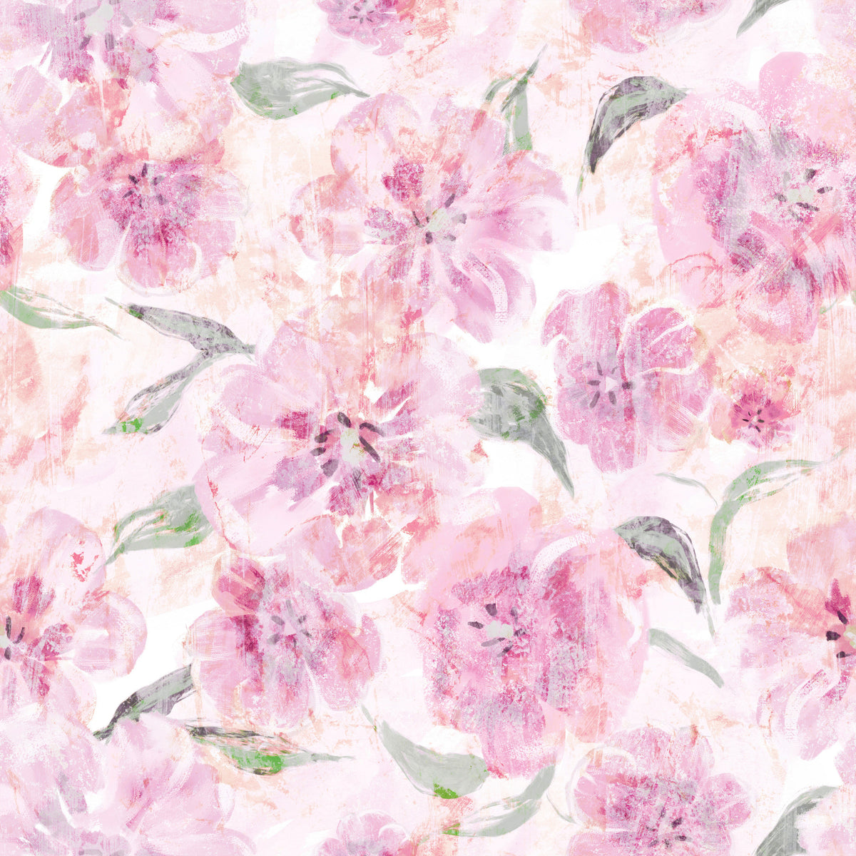 Soft Watercolor Floral Brushstrokes Wallpaper⁠ in your room