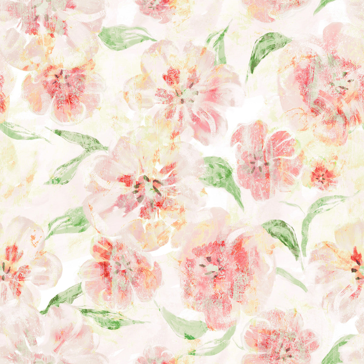 Blush Garden Painterly Pattern Wallpaper⁠ in your room