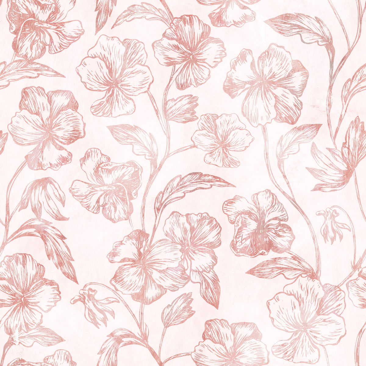 Blush Botanical Line Art Wallpaper⁠ in your room — zoomed