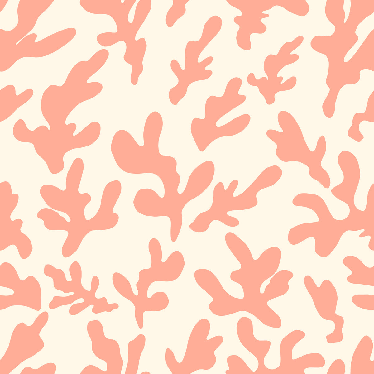 Organic Blush Coral Motif Wallpaper⁠ in your room